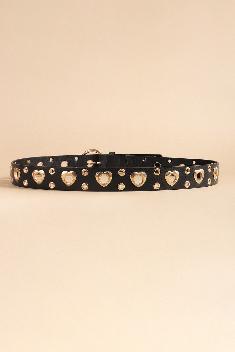 Heart Shape Alloy Detail PU Leather Belt - Ryzela