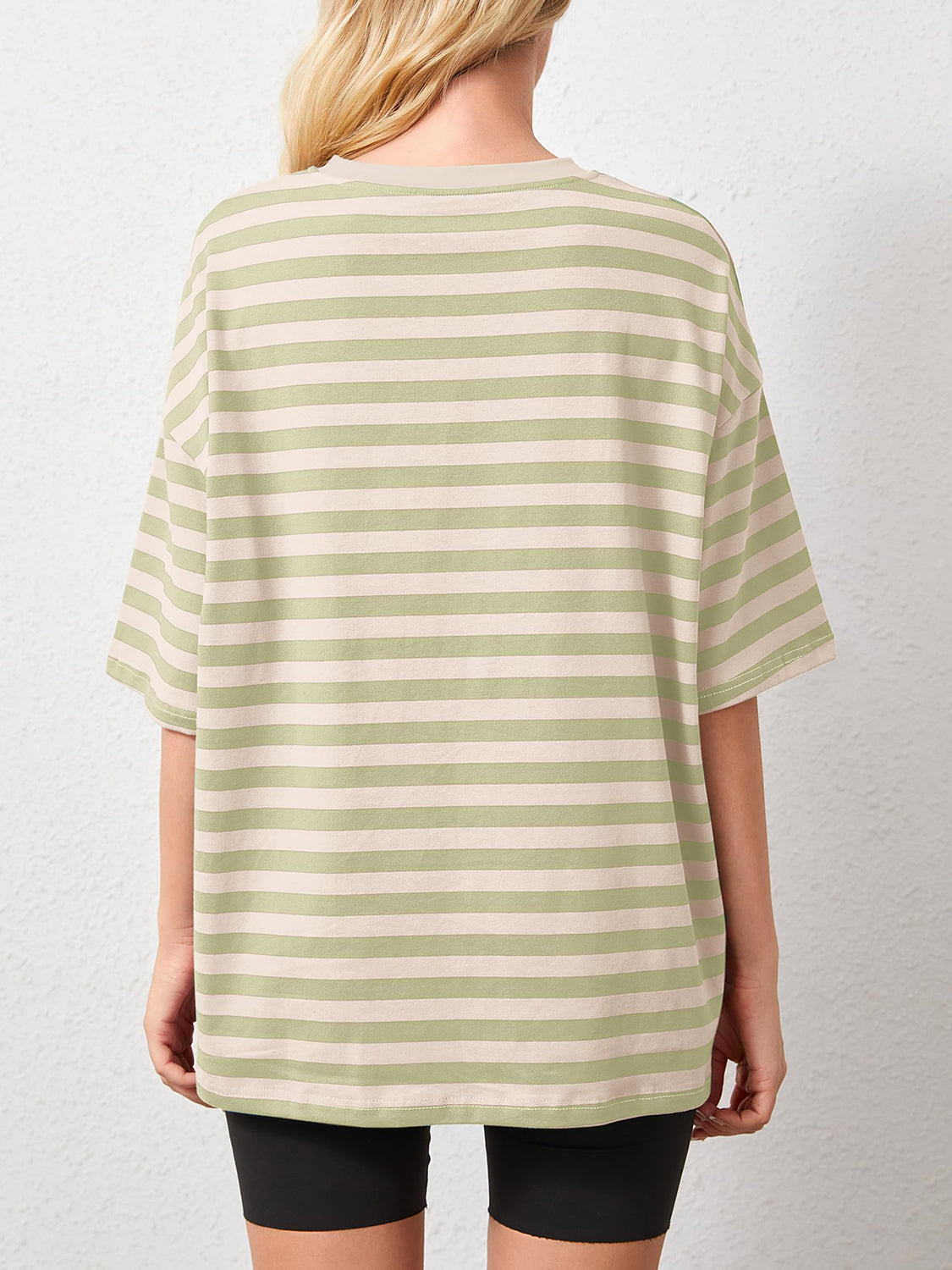 Striped Round Neck Half Sleeve T-Shirt - Ryzela