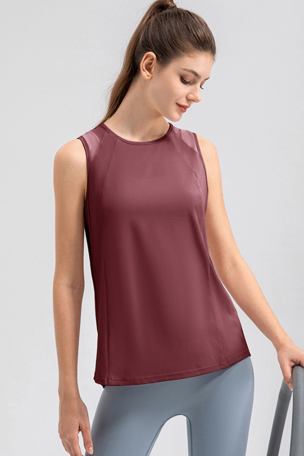 Round Neck Wide strap Active Tank - Ryzela