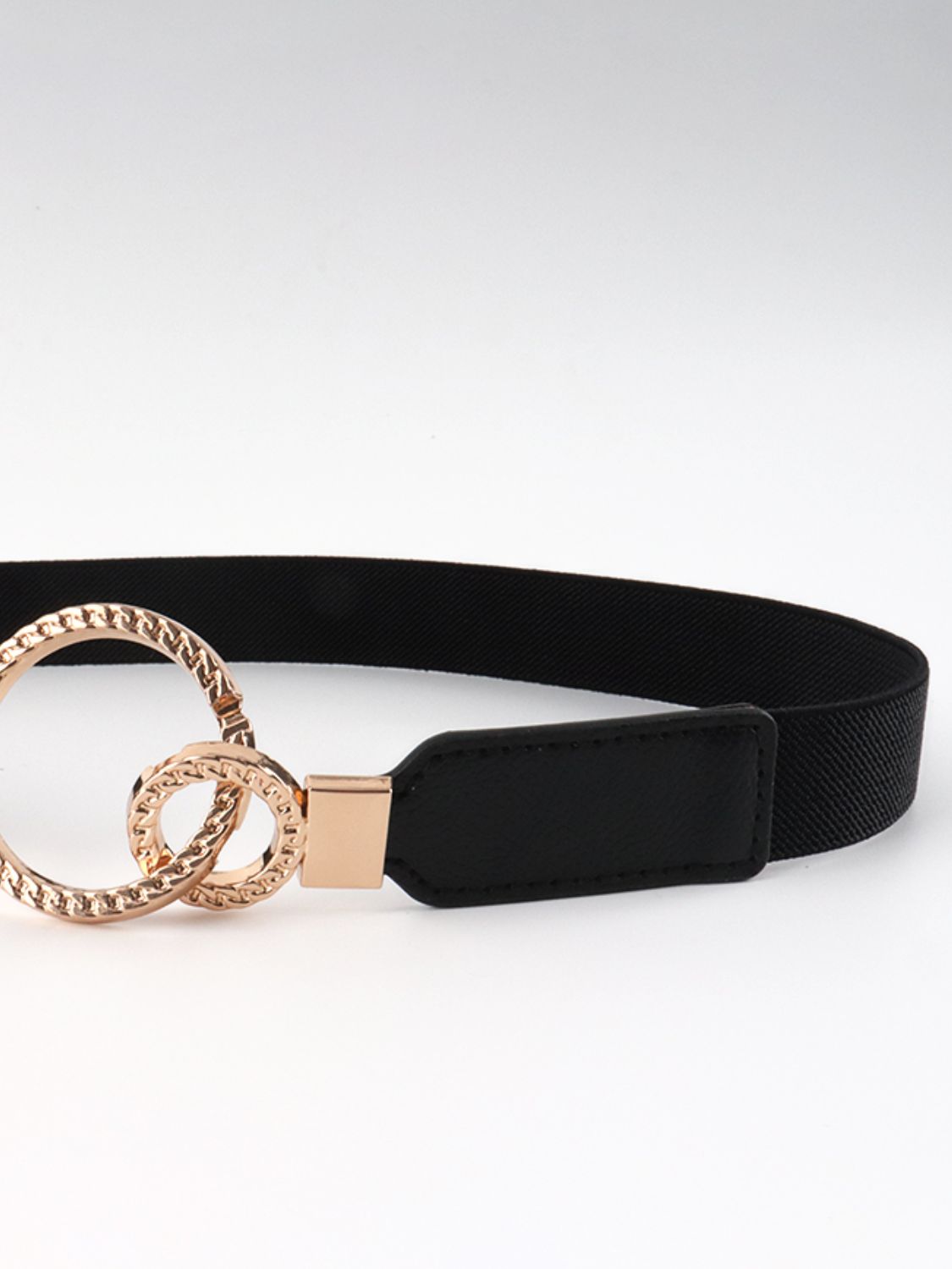 Double Ring Buckle Elastic PU Belt - Ryzela