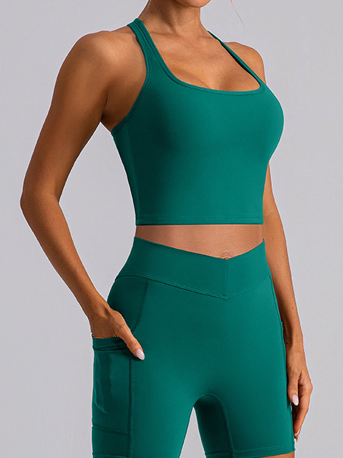 Square Neck Racerback Cropped Tank - Ryzela