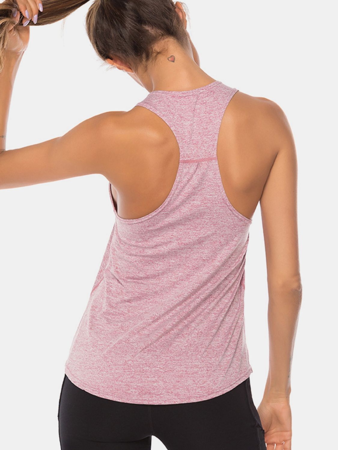 Full Size Scoop Neck Wide Strap Active Tank - Ryzela