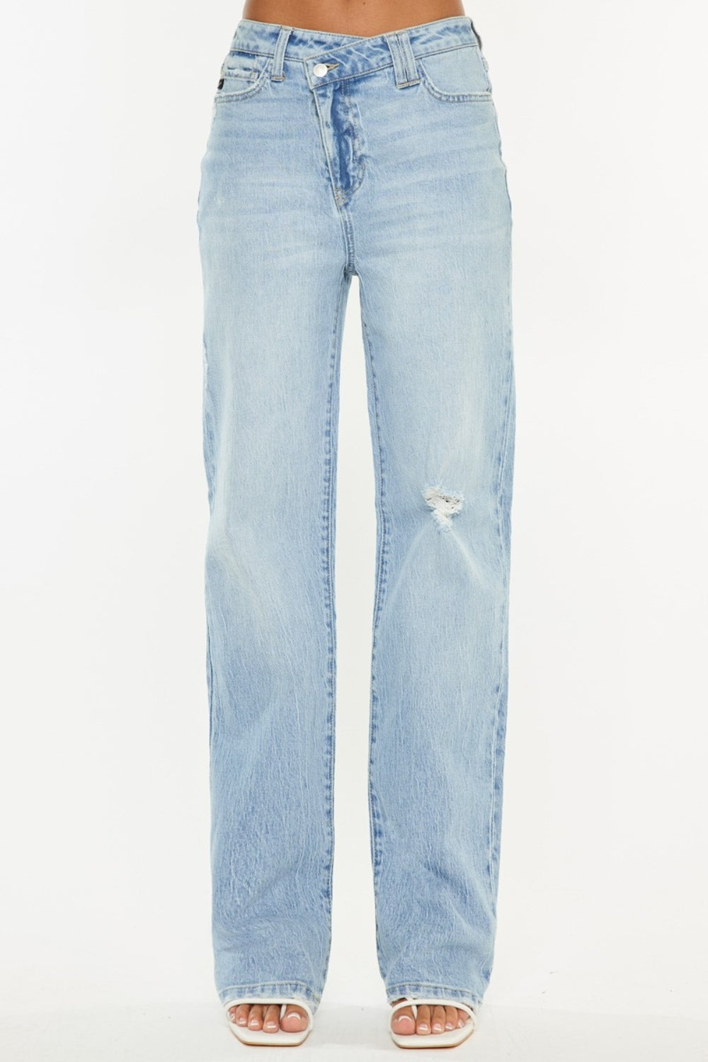 Kancan Distressed High Waist Straight Jeans - Ryzela