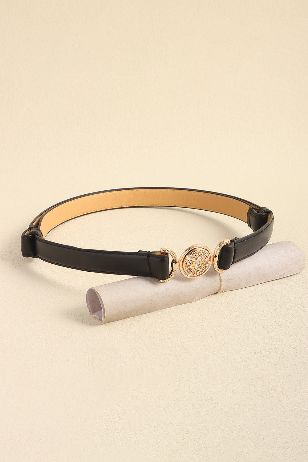 Rhinestone Decor PU Leather Belt - Ryzela