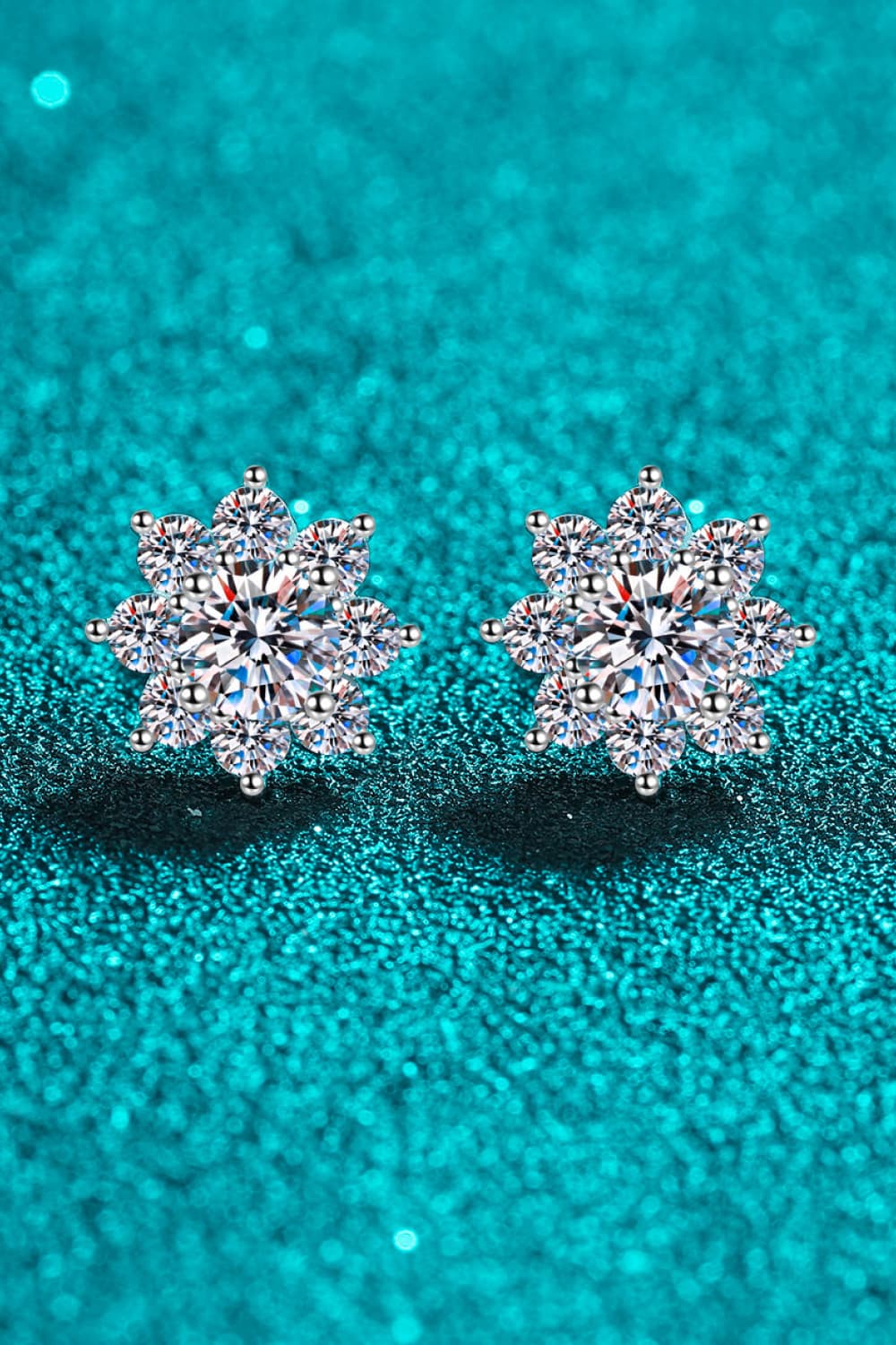 1 Carat Moissanite 925 Sterling Silver Flower Earrings - Ryzela