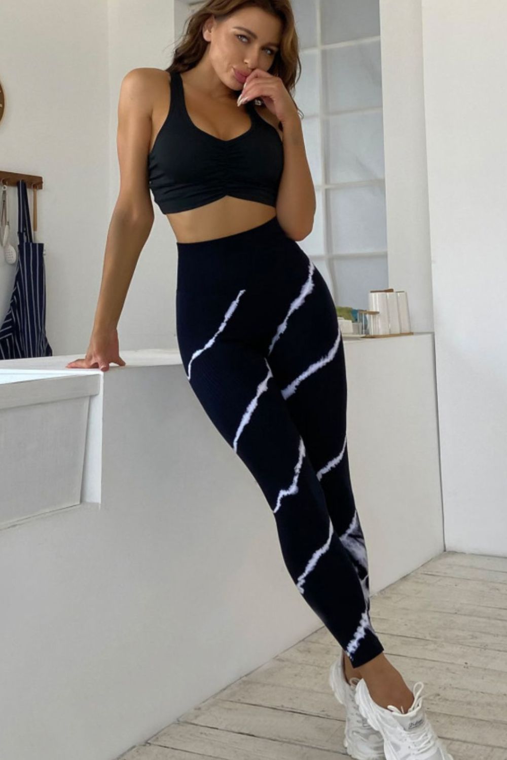 Slim Fit High Waist Long Active Pants - Ryzela