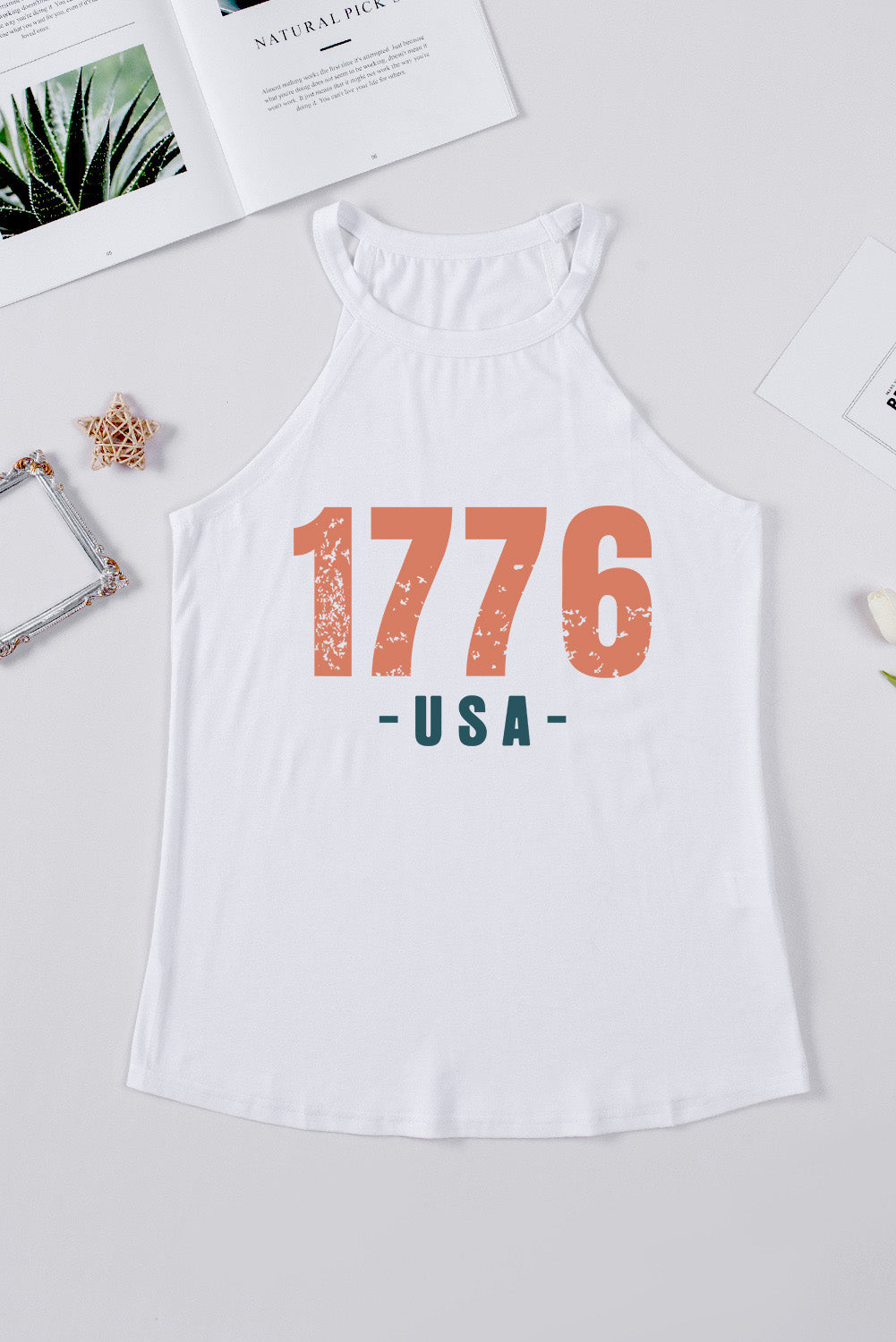 1776 USA Round Neck Tank - Ryzela