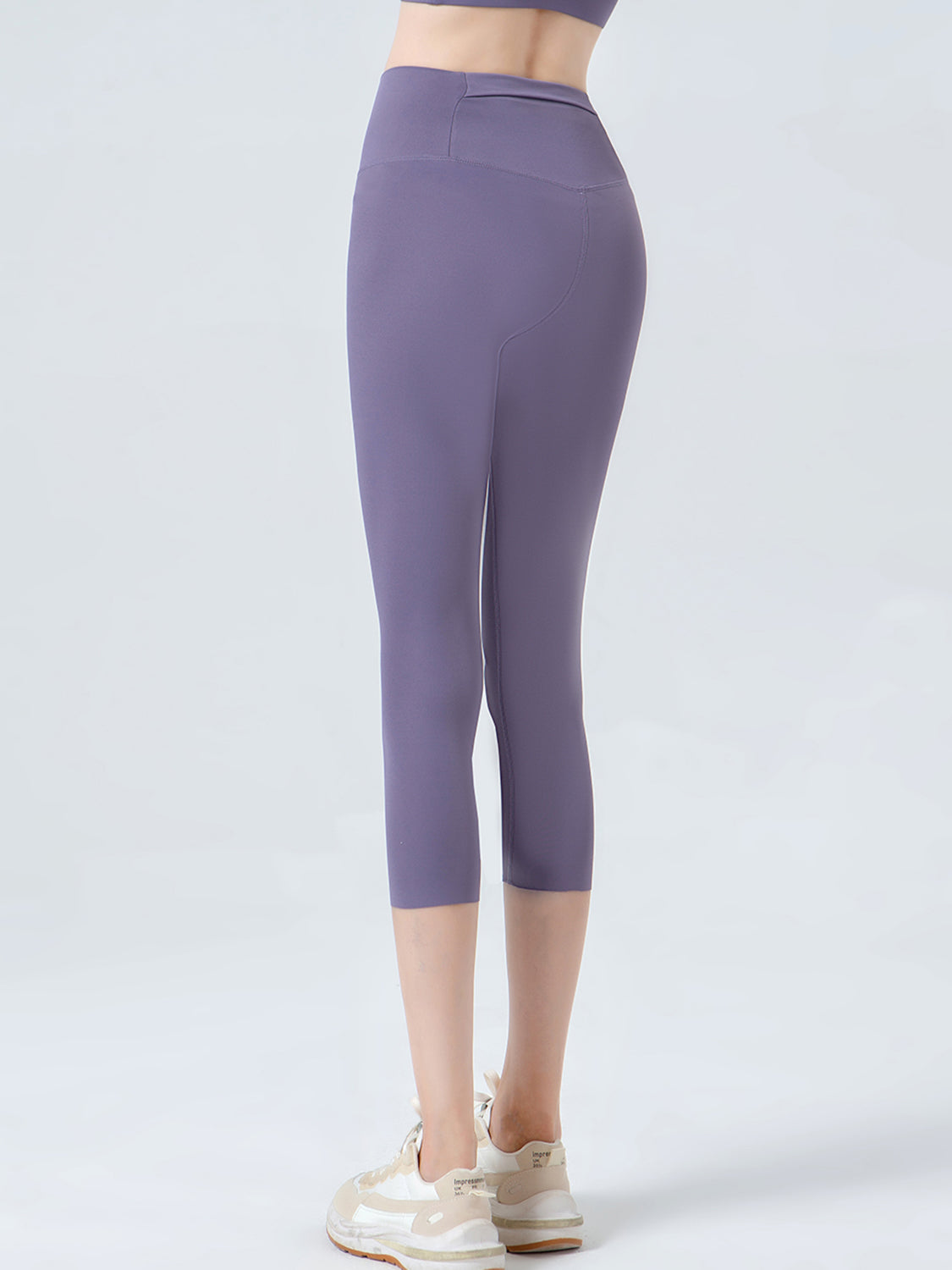 Wide Waistband Cropped Sports Leggings - Ryzela