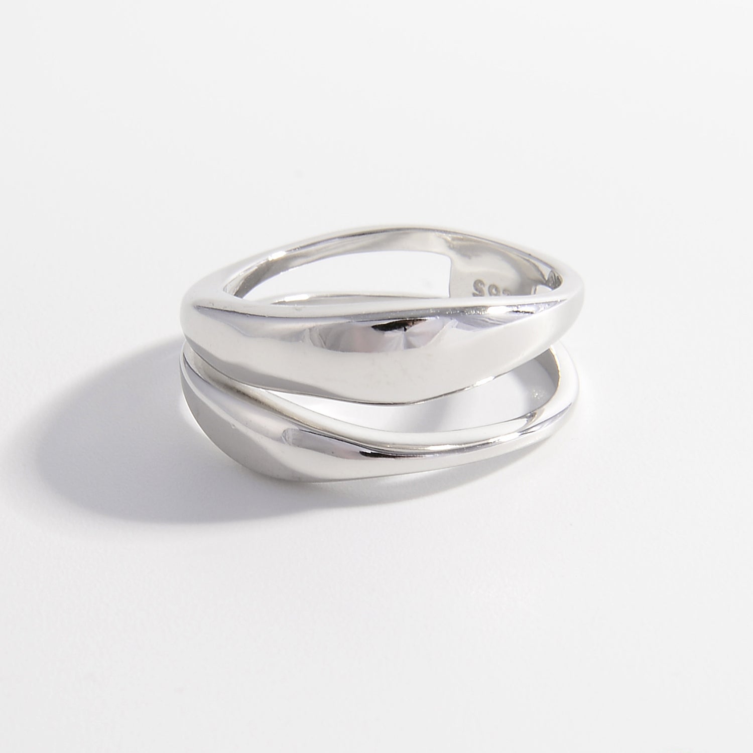 925 Sterling Silver Double-Layered Ring - Ryzela