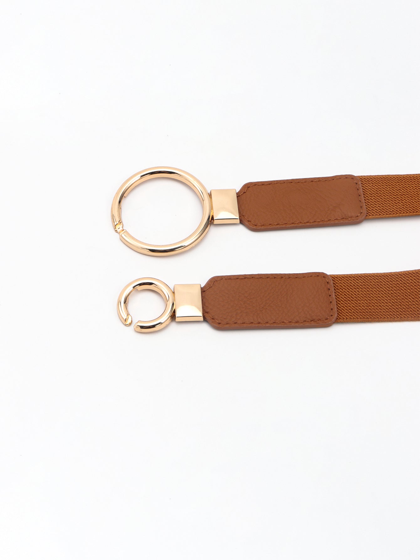 Double Ring Buckle Elastic PU Belt - Ryzela