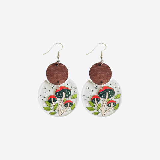 Printed Geometric Drop Earrings - Ryzela