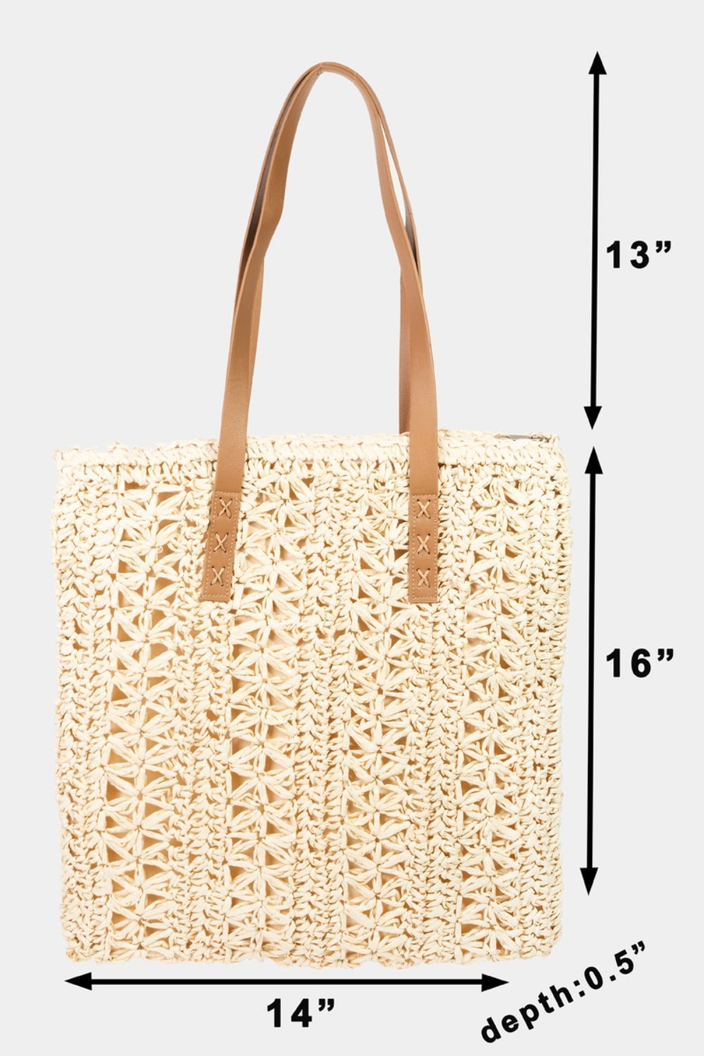 Fame Straw Braided Tote Bag - Ryzela