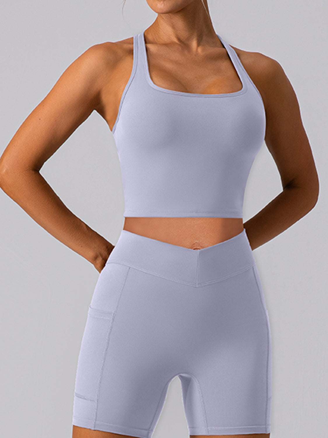 Square Neck Racerback Cropped Tank - Ryzela