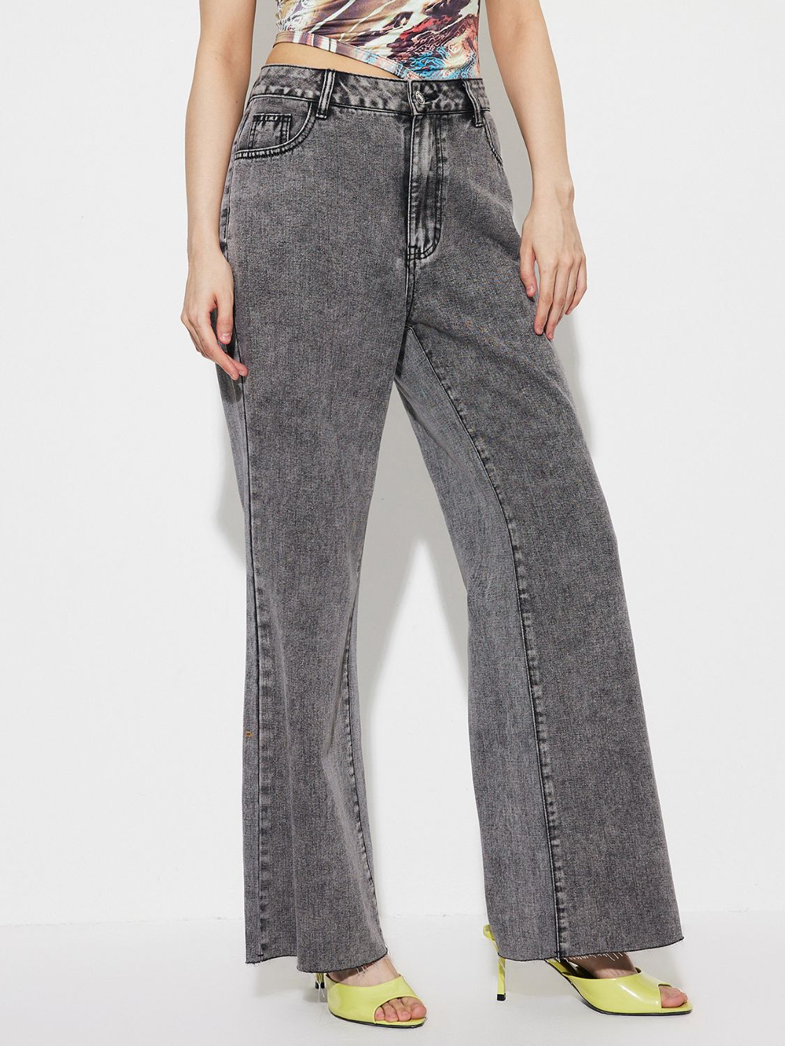 High Waist Bootcut Jeans with Pockets - Ryzela