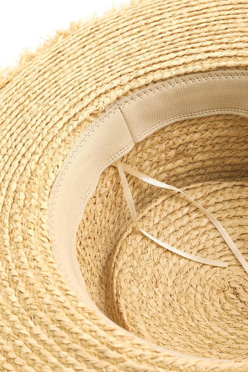 Fame Cutout Woven Straw Hat - Ryzela