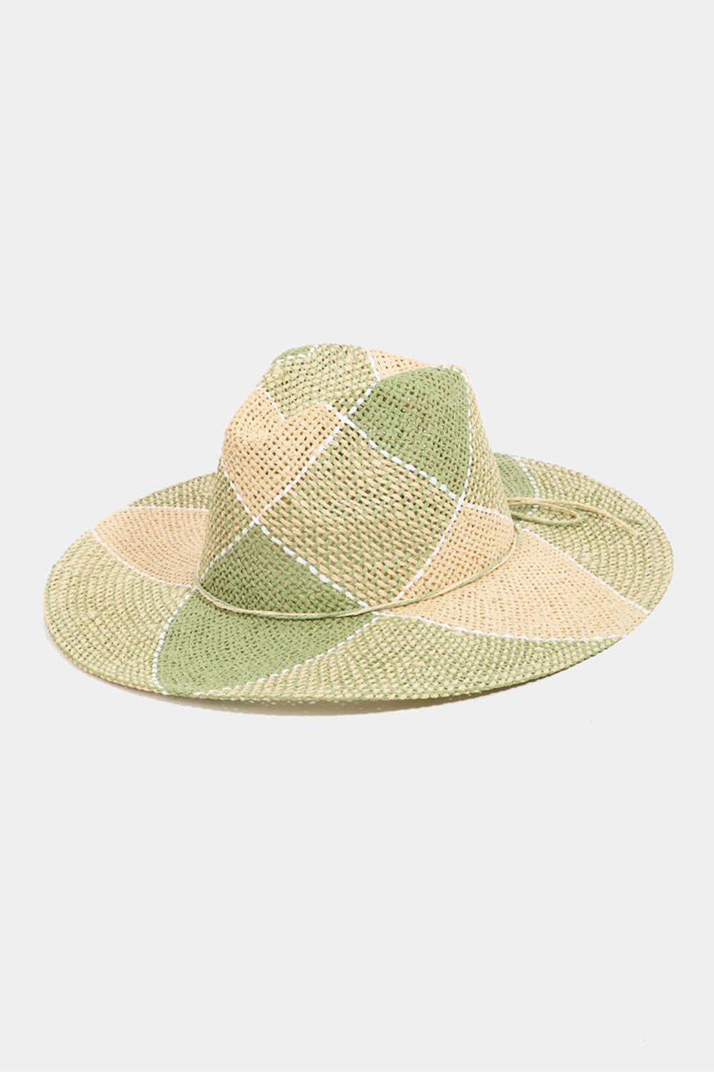 Fame Contrast Straw Braid Hat - Ryzela