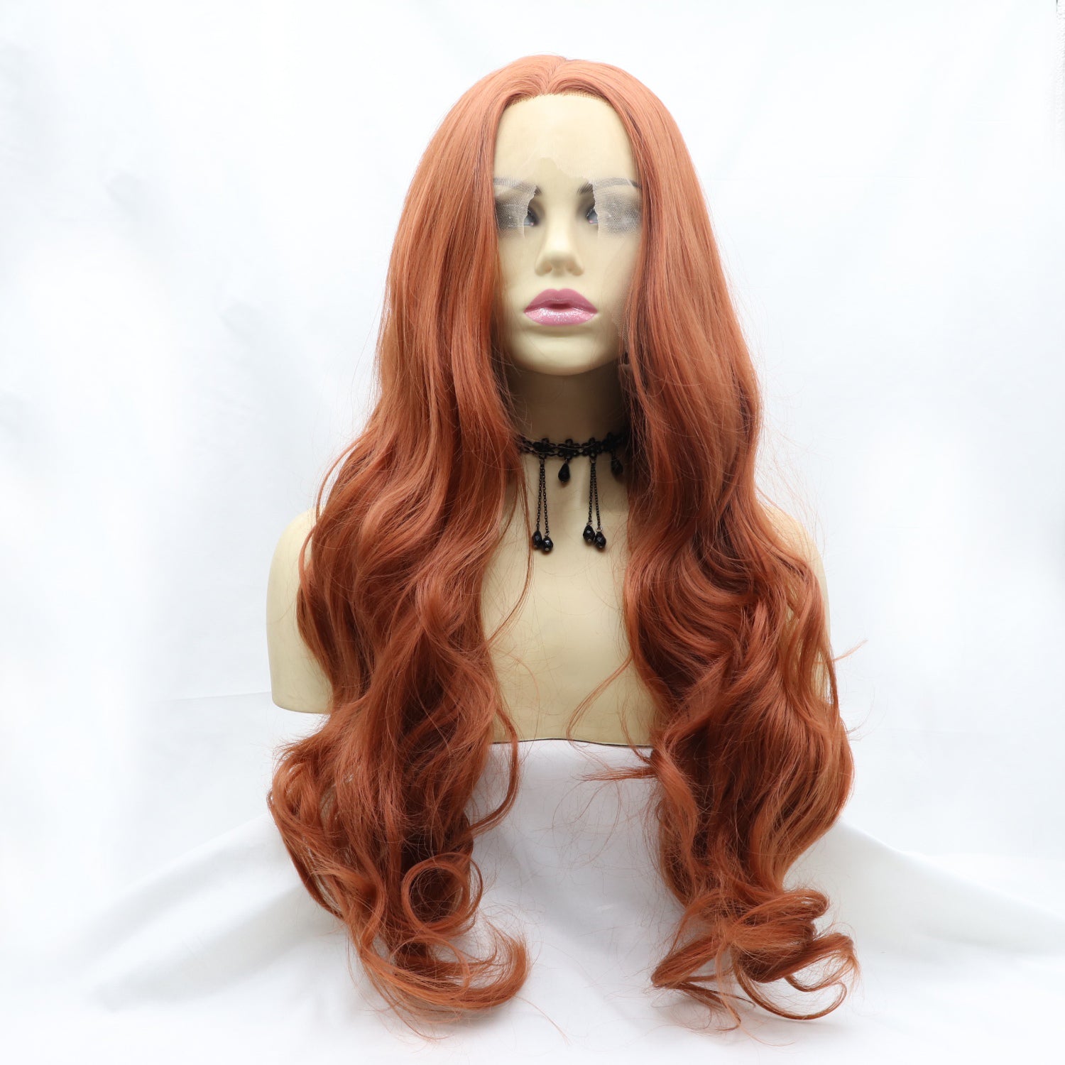 13*3" Lace Front Wigs Synthetic Long Wavy 24" 130% Density - Ryzela
