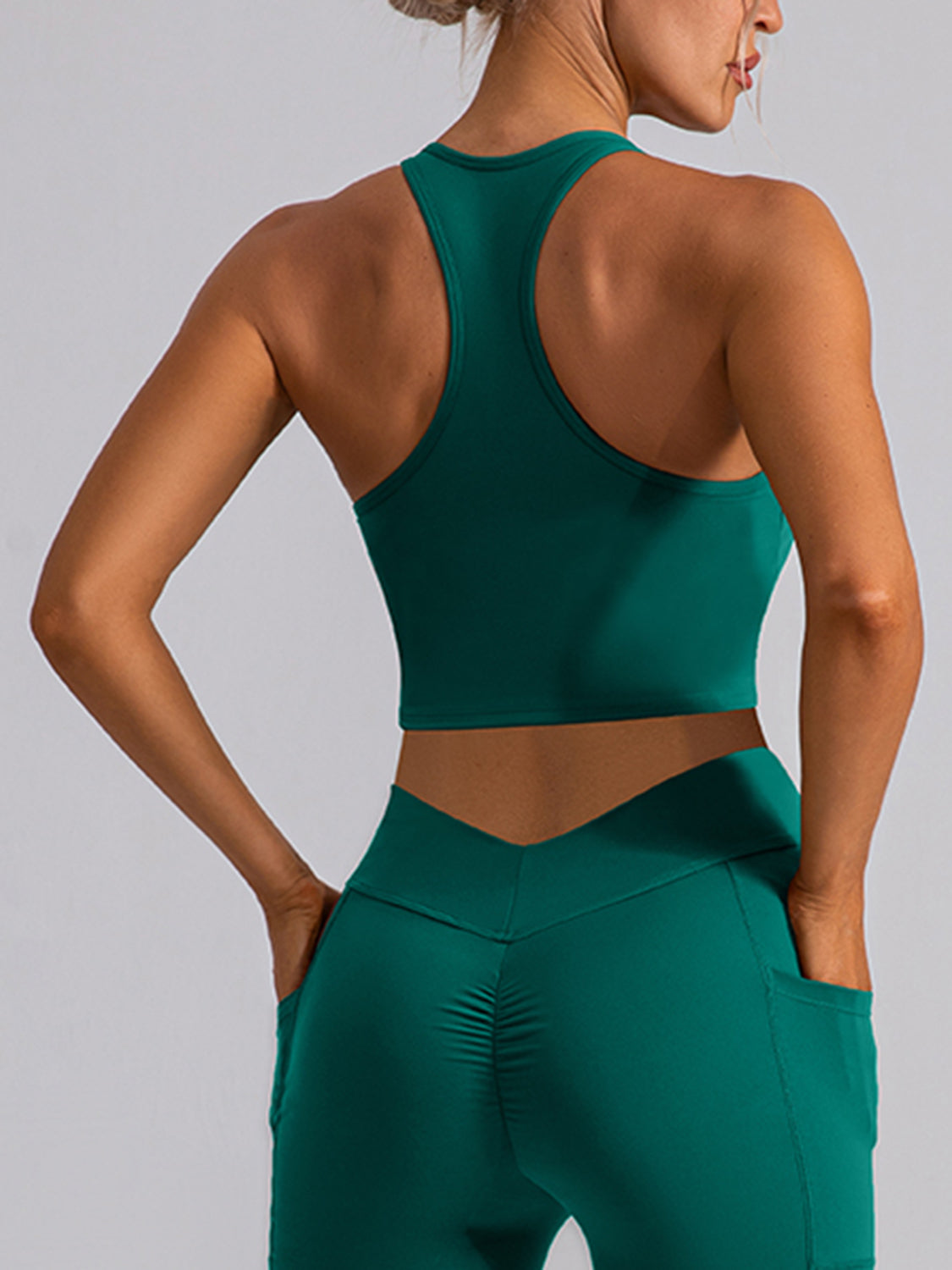 Square Neck Racerback Cropped Tank - Ryzela