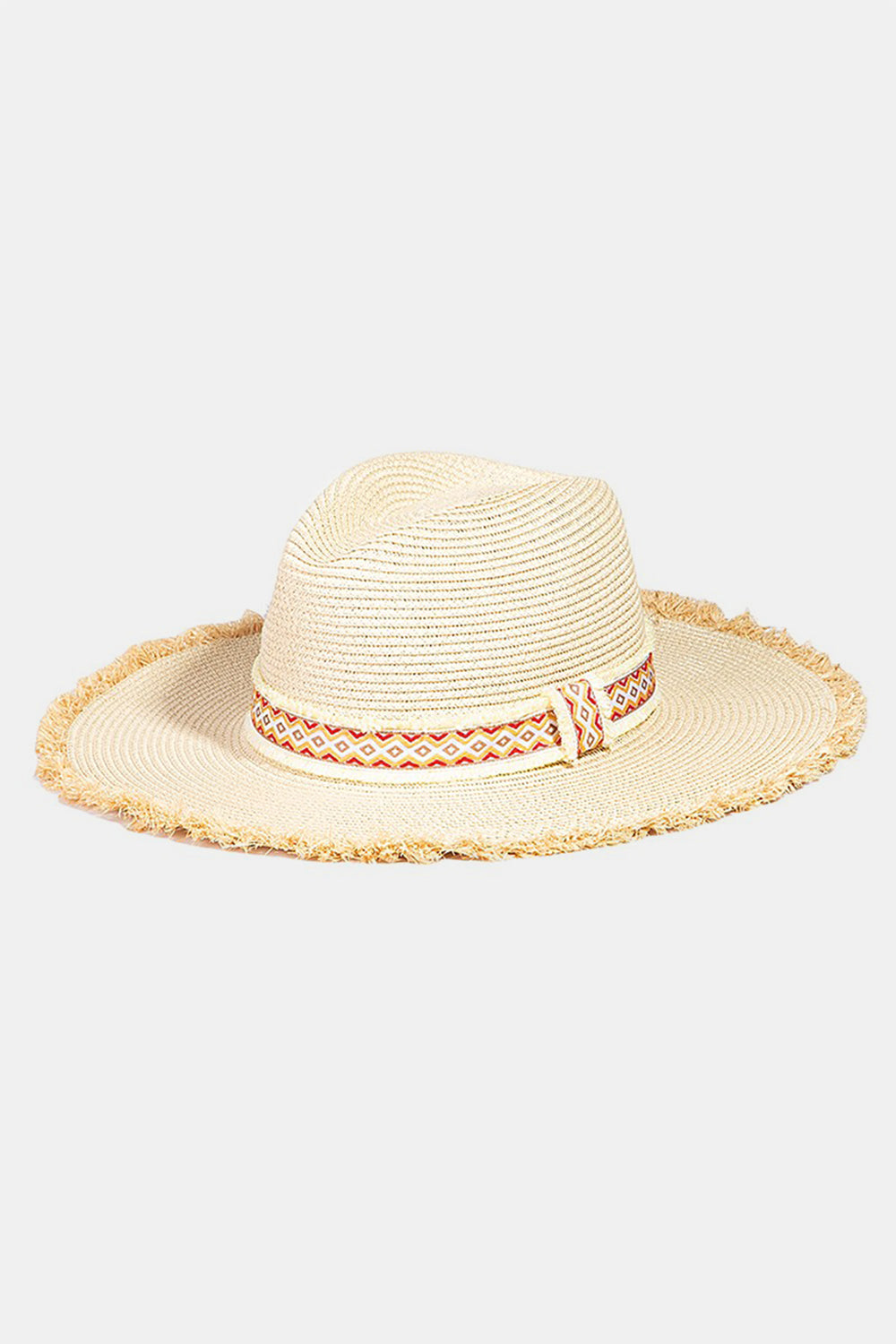 Fame Geometric Raw Hem Hat - Ryzela