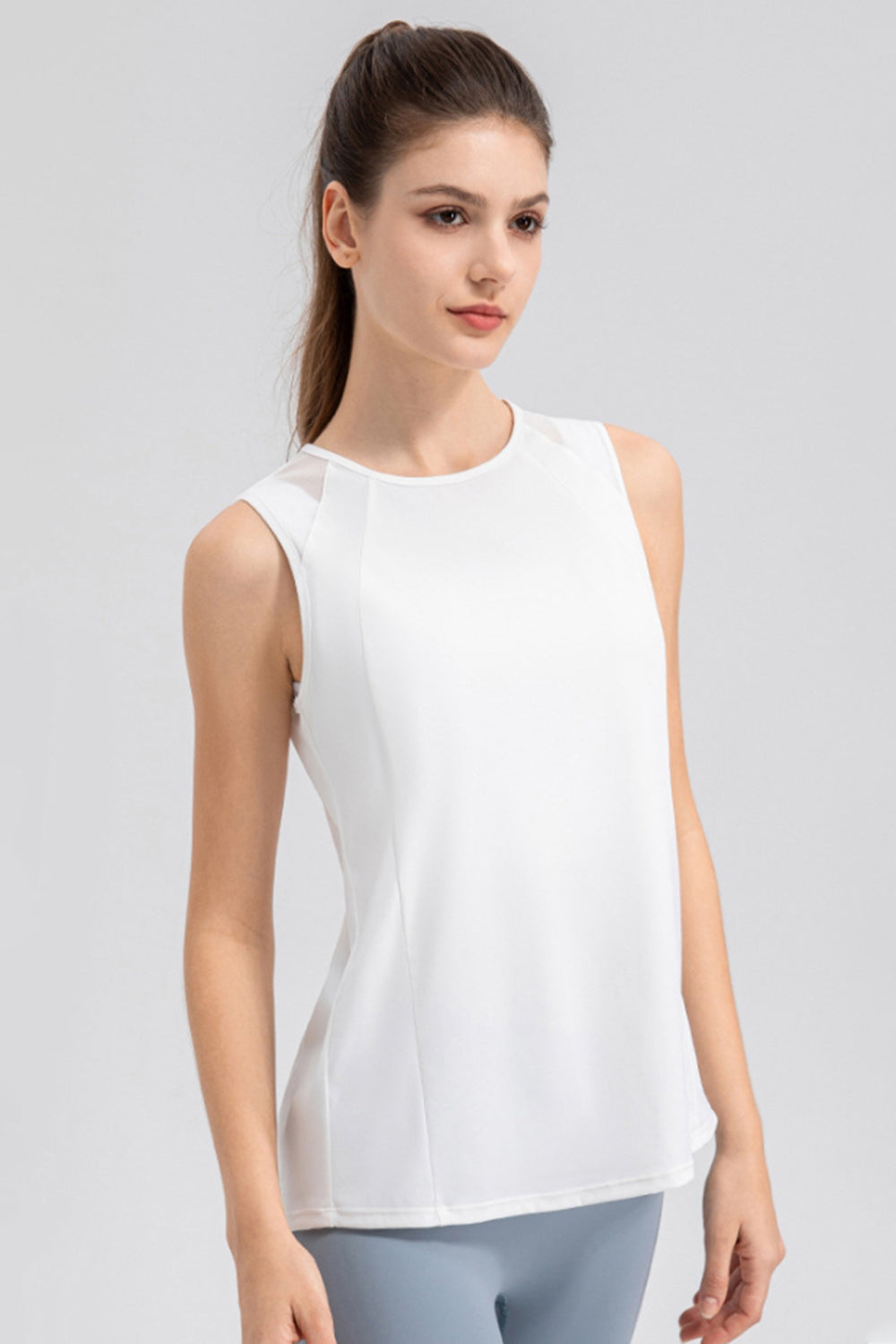 Round Neck Wide strap Active Tank - Ryzela