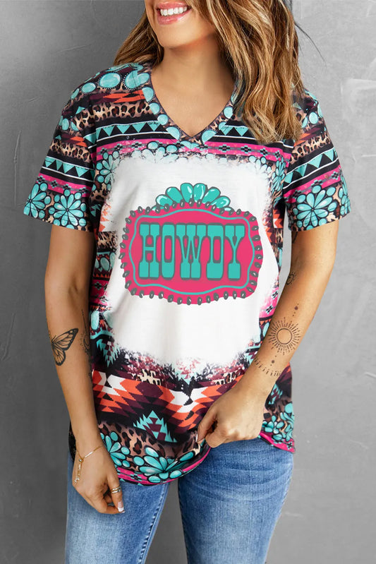 HOWDY V-Neck Short Sleeve T-Shirt - Ryzela