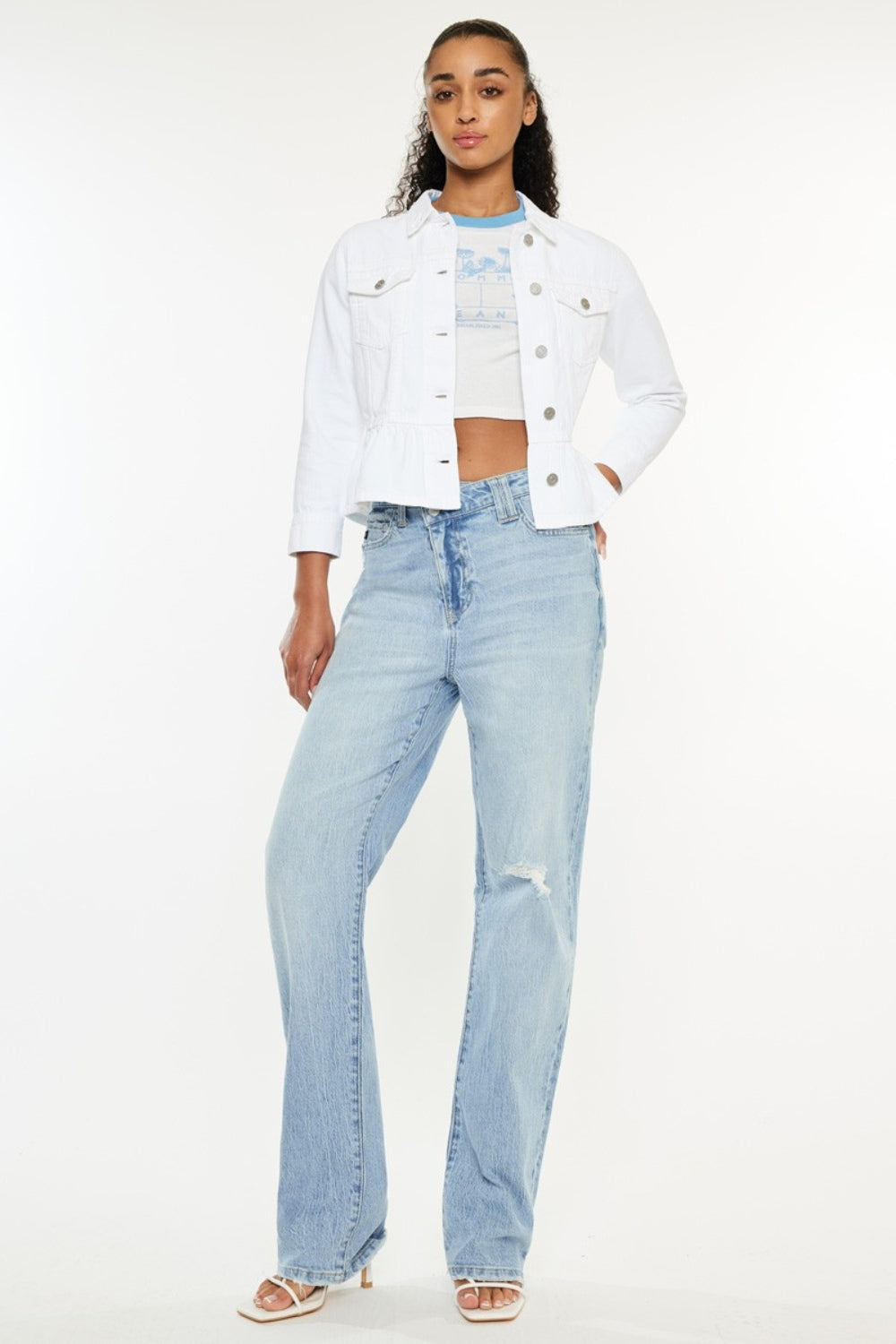 Kancan Distressed High Waist Straight Jeans - Ryzela