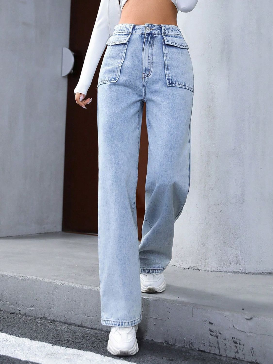 High Waist Straight Jeans - Ryzela