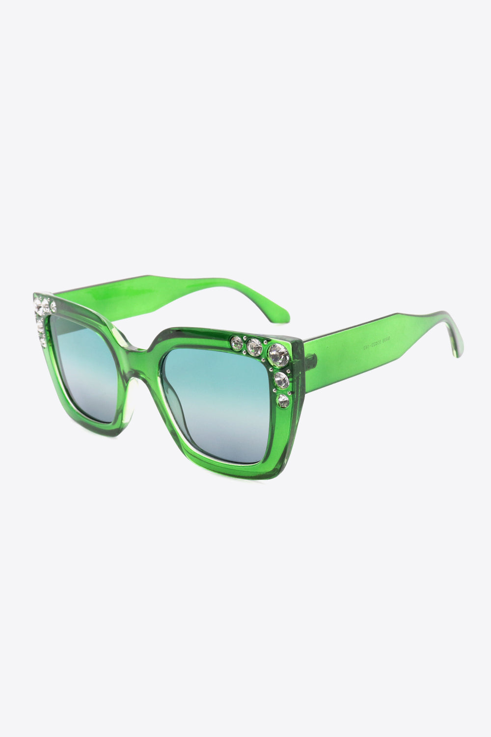 Inlaid Rhinestone Polycarbonate Sunglasses - Ryzela