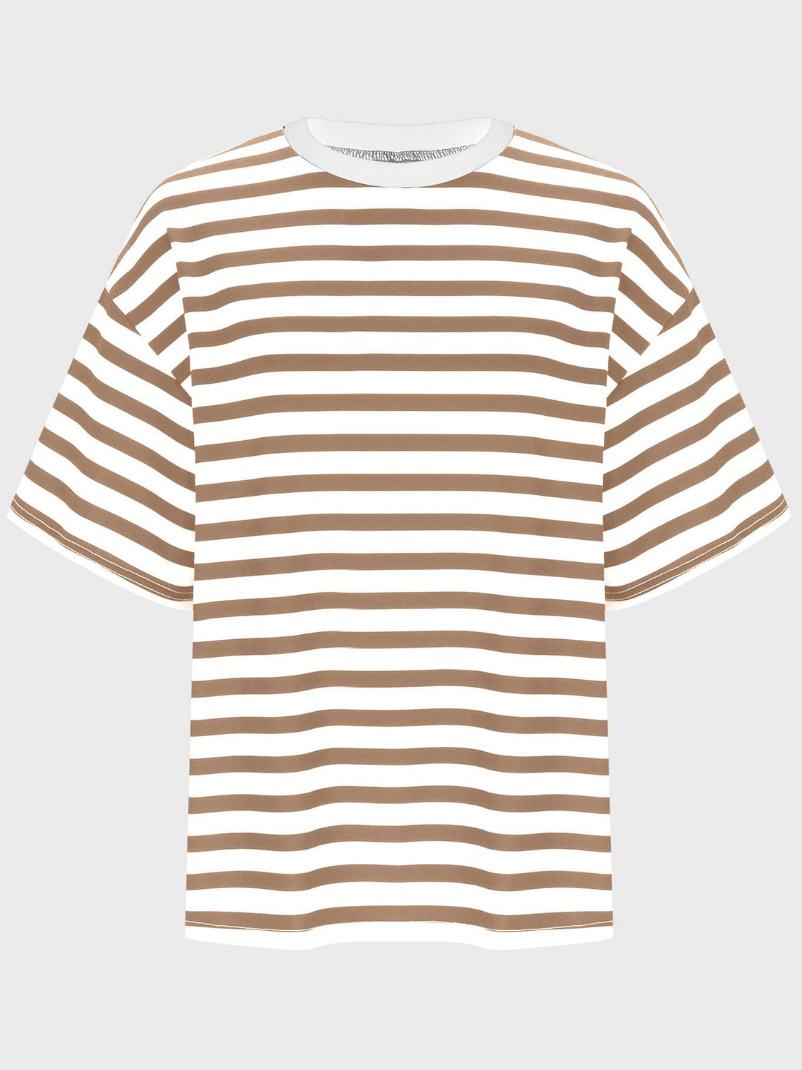 Striped Round Neck Half Sleeve T-Shirt - Ryzela