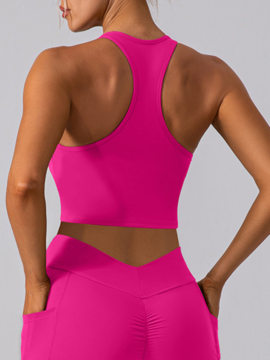 Square Neck Racerback Cropped Tank - Ryzela