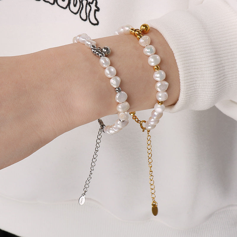 Stainless Steel Freshwater Pearl Bracelet - Ryzela