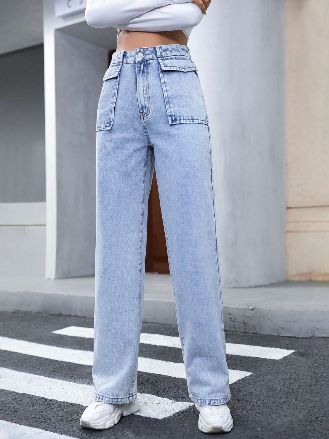 High Waist Straight Jeans - Ryzela