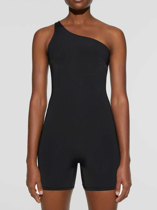 Single Shoulder Active Romper - Ryzela