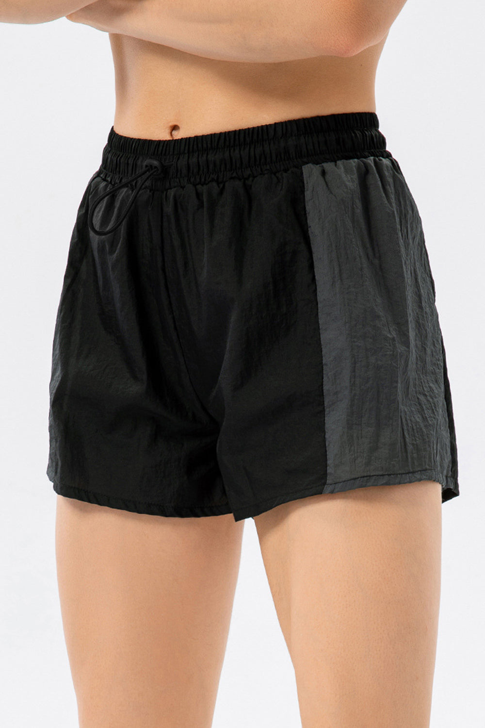 Color Block Drawstring Active Shorts - Ryzela