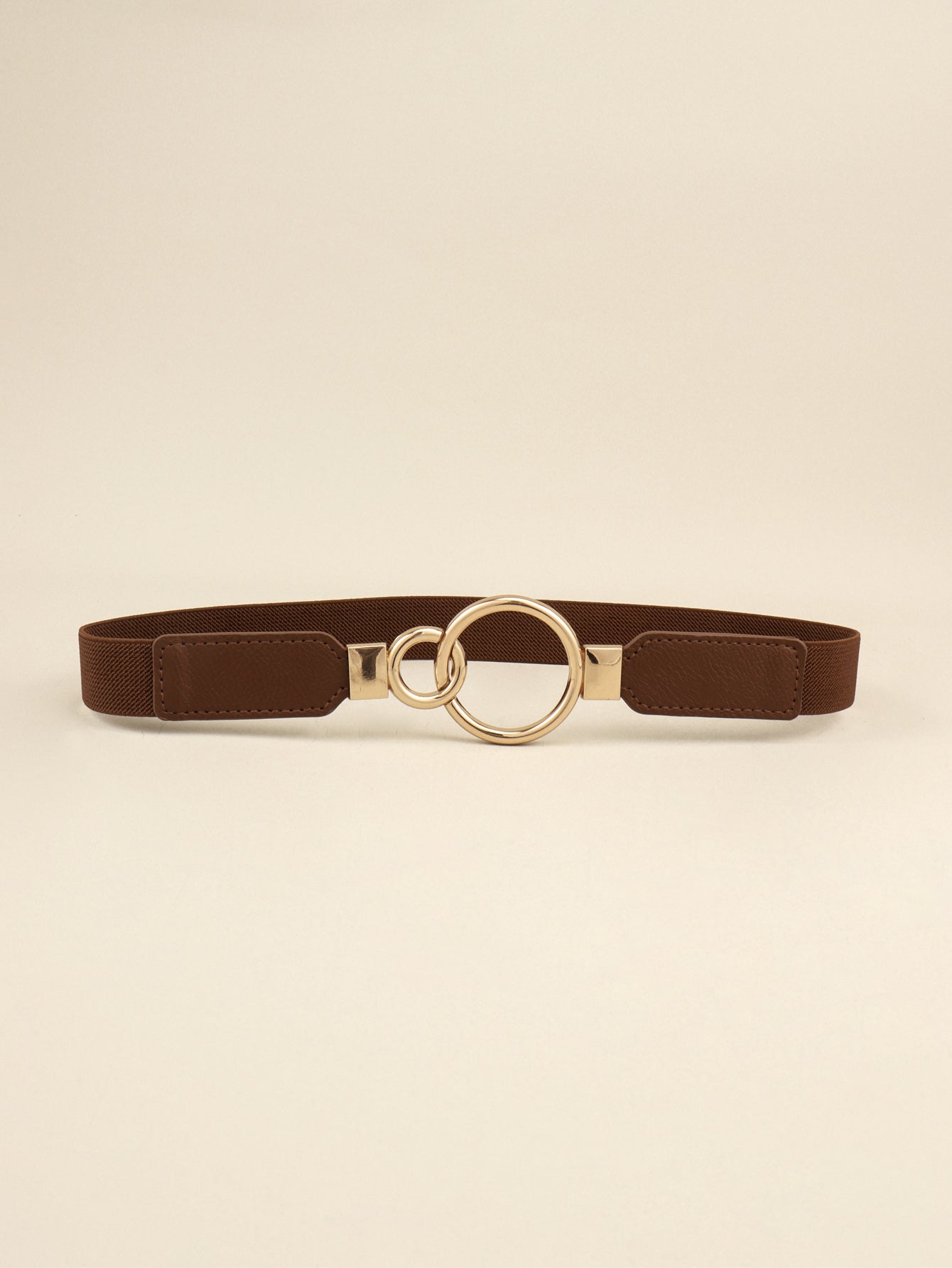 Double Ring Buckle Elastic PU Belt - Ryzela