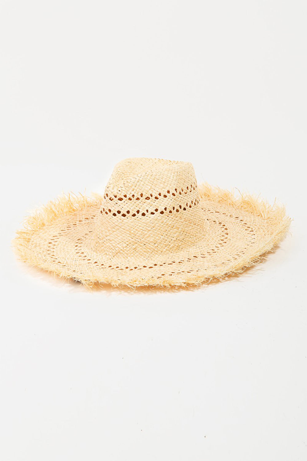 Fame Openwork Raw Hem Weave Hat - Ryzela