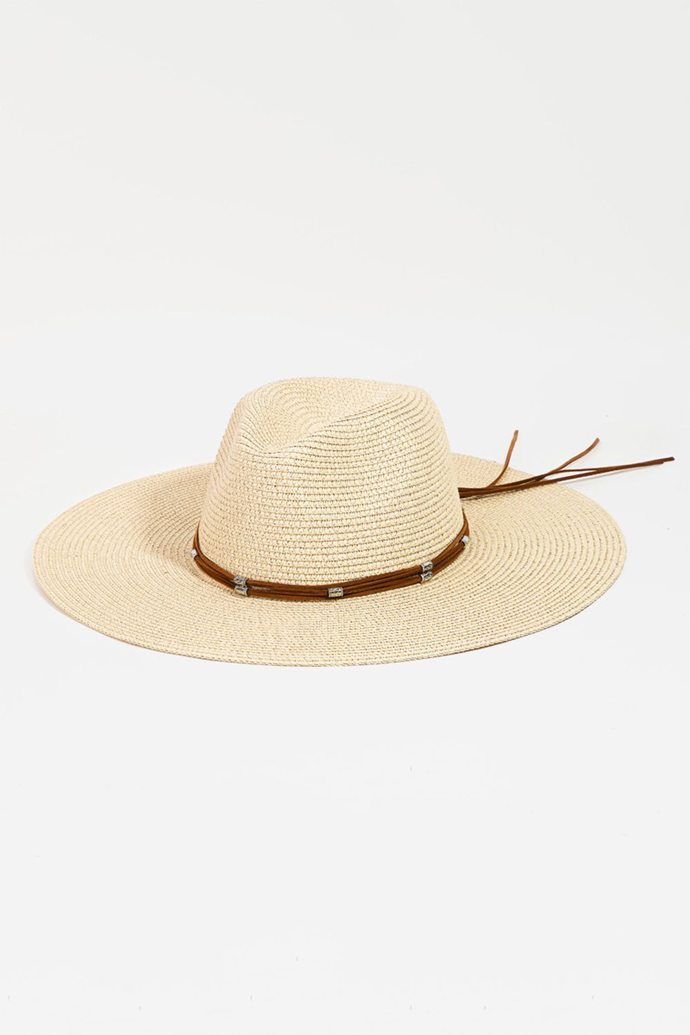 Fame Rope Strap Wide Brim Weave Hat - Ryzela