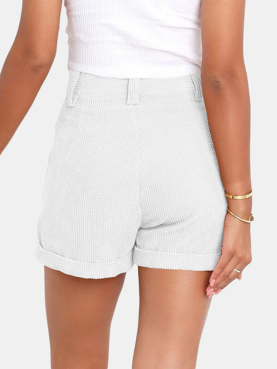 Full Size High Waist Shorts with Pockets - Ryzela