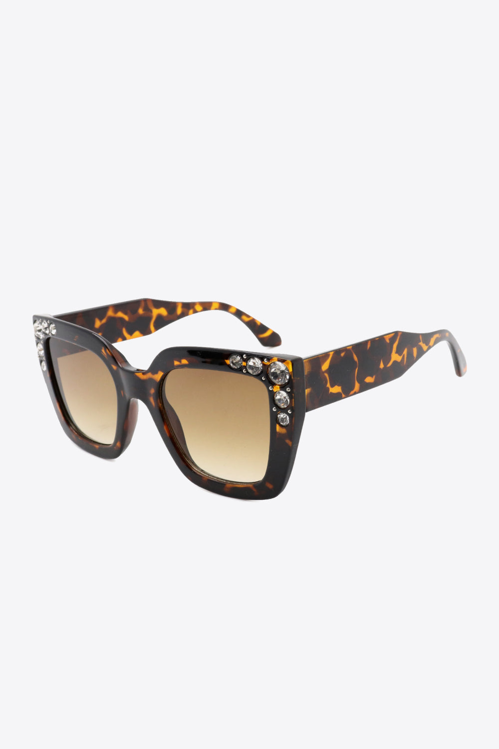 Inlaid Rhinestone Polycarbonate Sunglasses - Ryzela