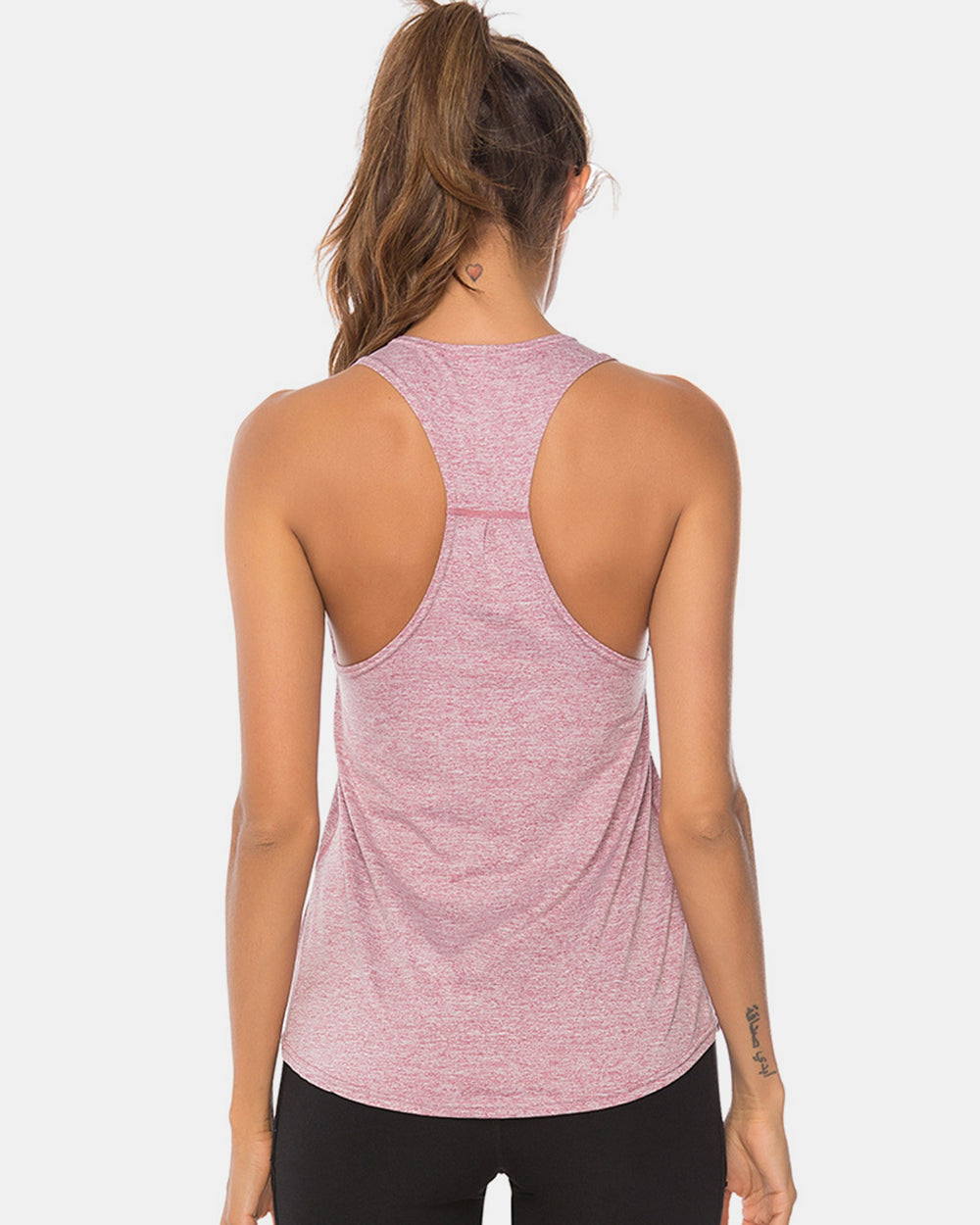 Full Size Scoop Neck Wide Strap Active Tank - Ryzela