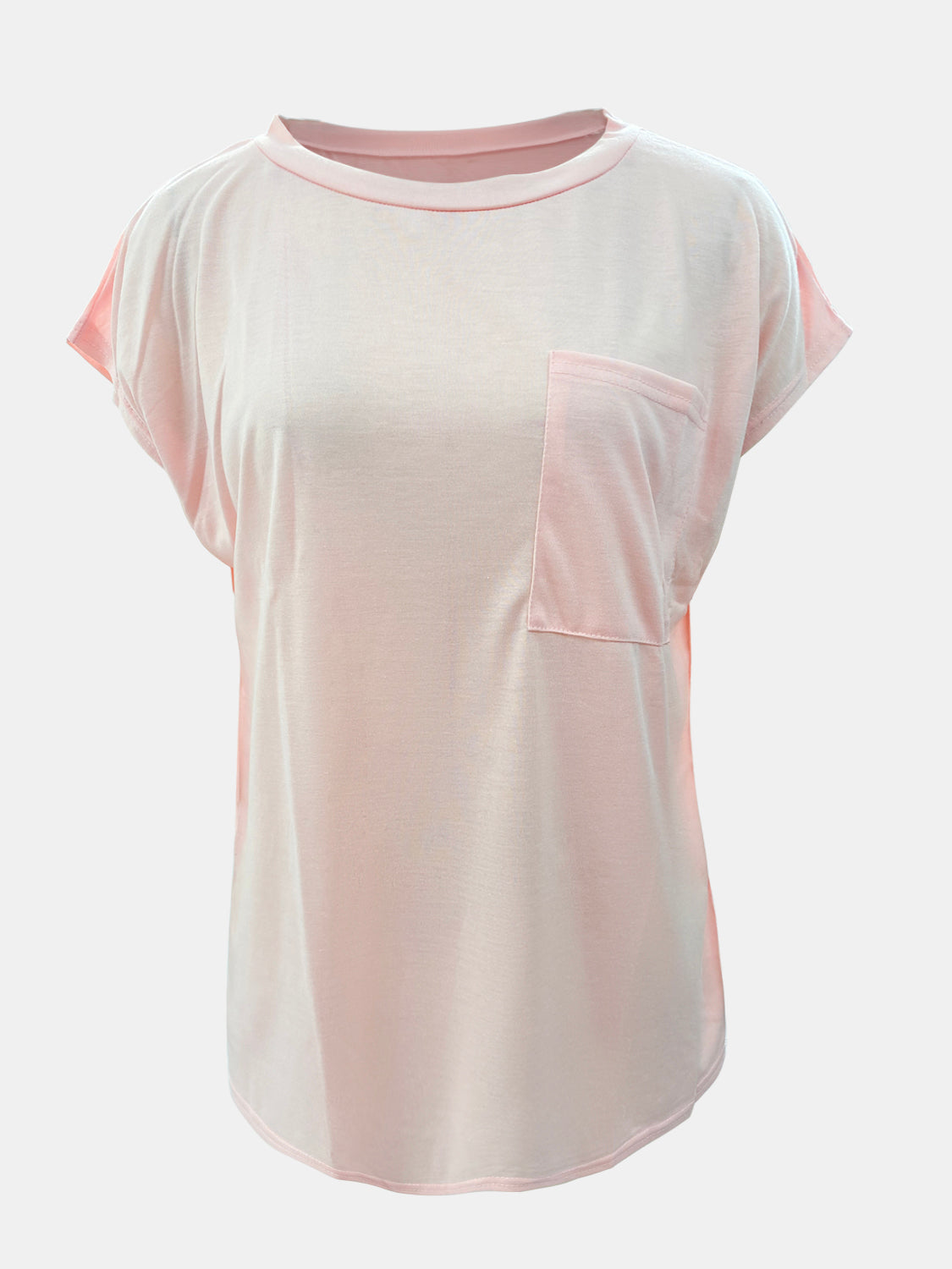 Full Size Round Neck Cap Sleeve T-Shirt - Ryzela