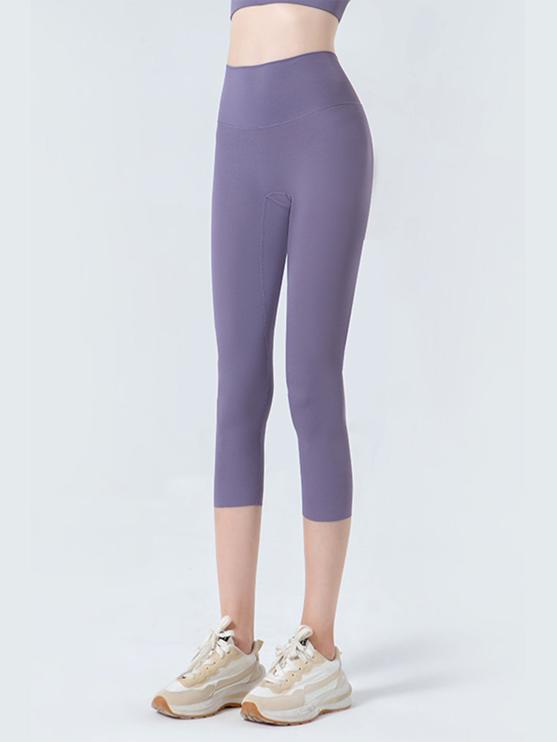 Wide Waistband Cropped Sports Leggings - Ryzela