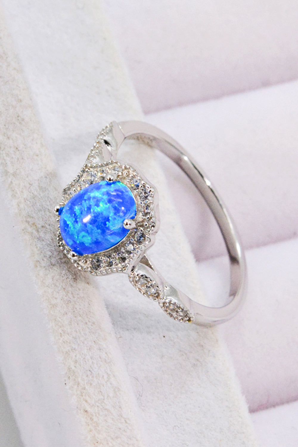 Opal and Zircon 925 Sterling Silver Ring  Trendsi   