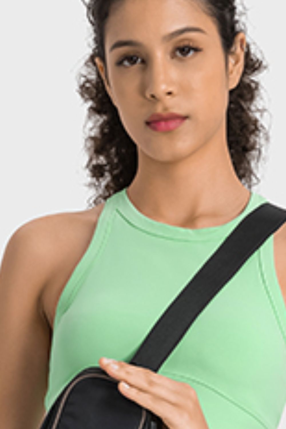 Racerback Cropped Sports Tank  Trendsi   