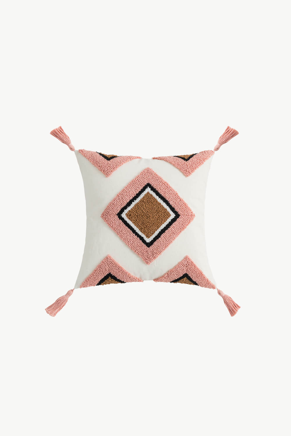 Geometric Graphic Tassel Decorative Throw Pillow Case  Trendsi Diamond Square  