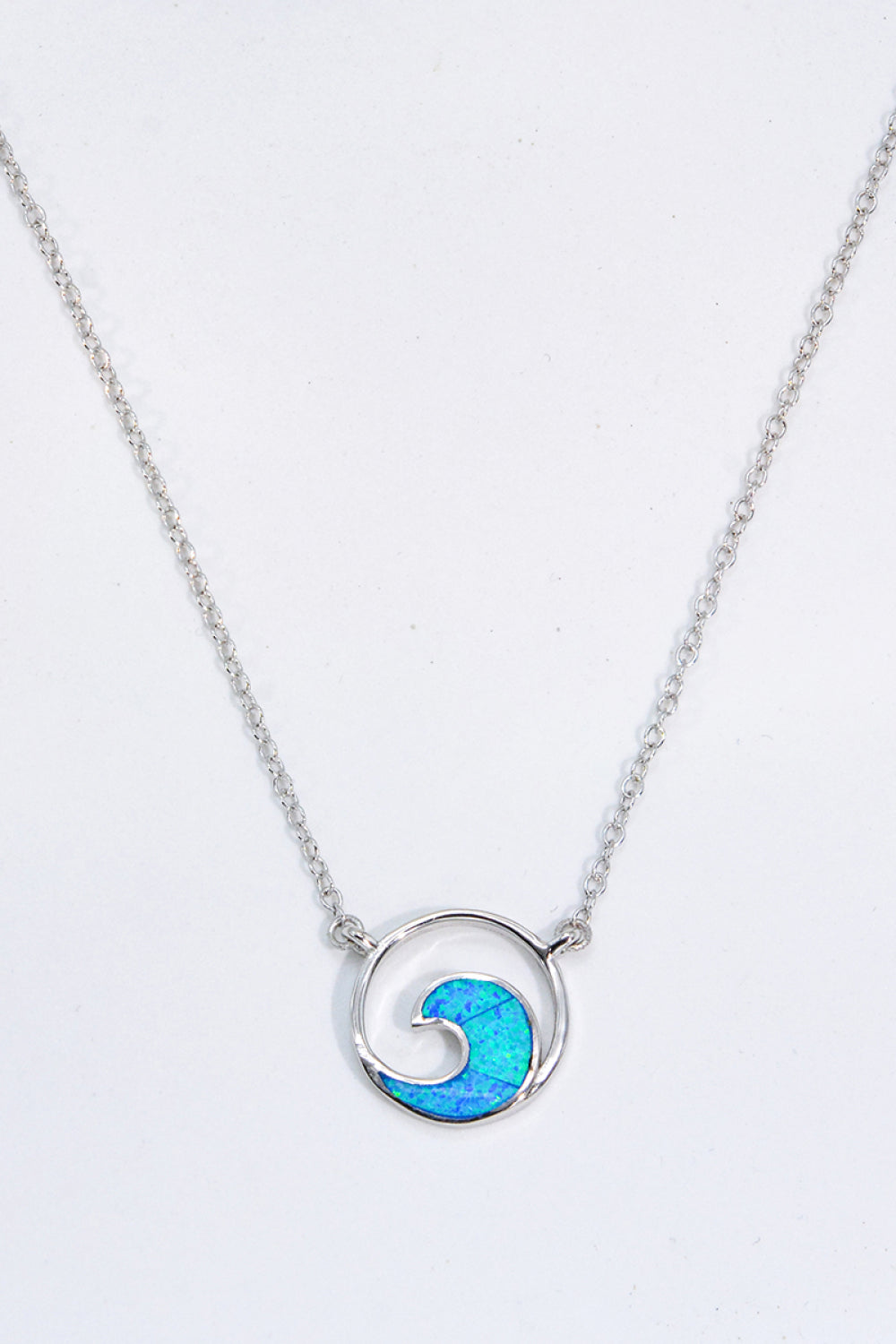 Opal Wave Pendant Necklace - Ryzela