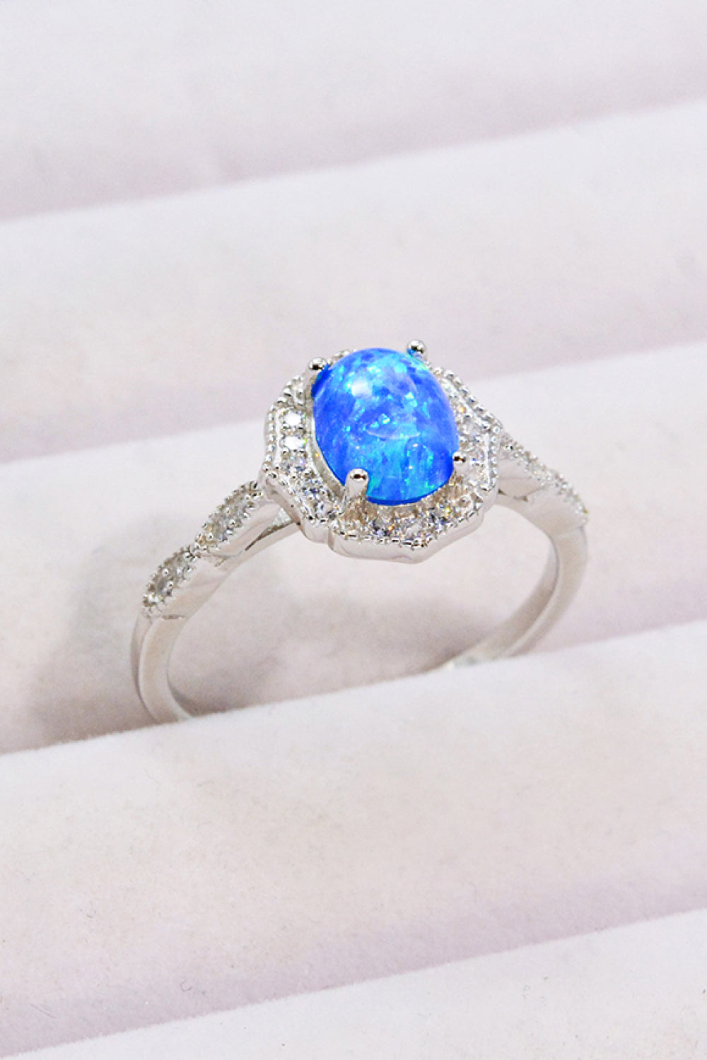 Opal and Zircon 925 Sterling Silver Ring  Trendsi   