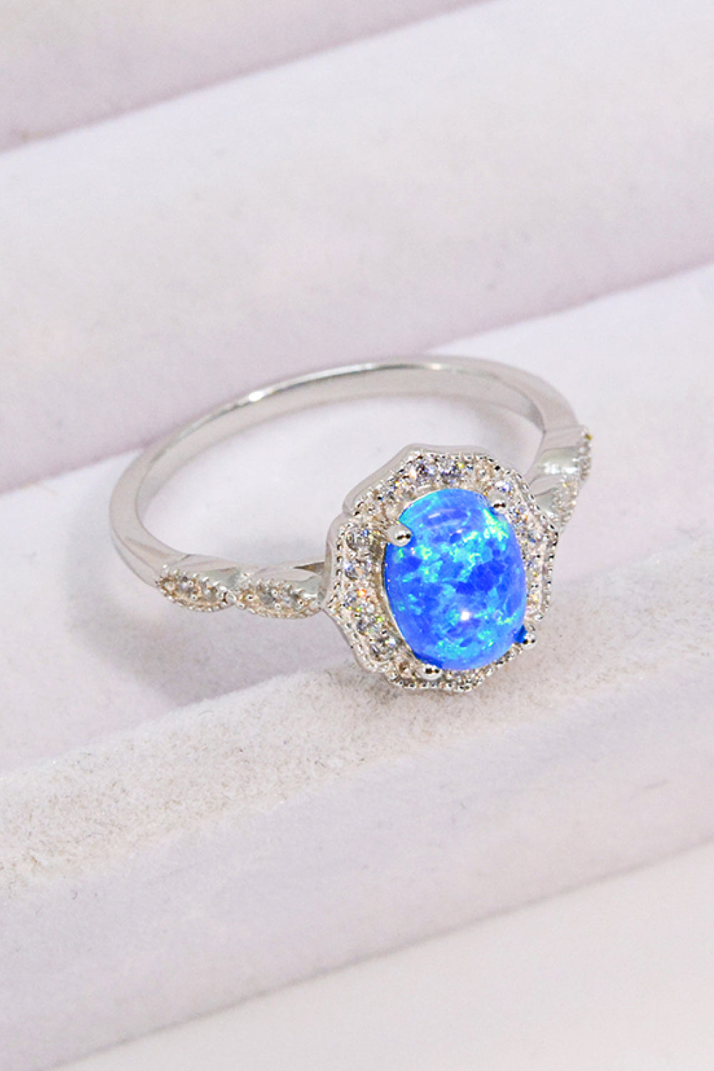 Opal and Zircon 925 Sterling Silver Ring  Trendsi   