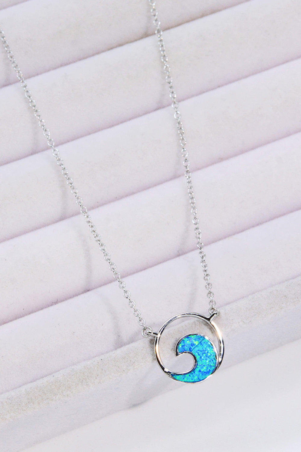 Opal Wave Pendant Necklace - Ryzela