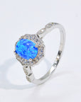 Opal and Zircon 925 Sterling Silver Ring  Trendsi Blue 5 